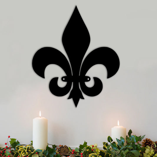 Fleur De Lis Sign Wall Mount Personalized Fleur De Lis Fleur De Lis Rustic Wall Decor - 8 inches - metal sign