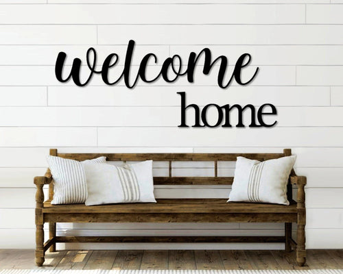 Welcome Home Metal Word Art Kembara & Roman Script Word Art Indoor Outdoor Welcome Home Metal Sign Welcome Word Art