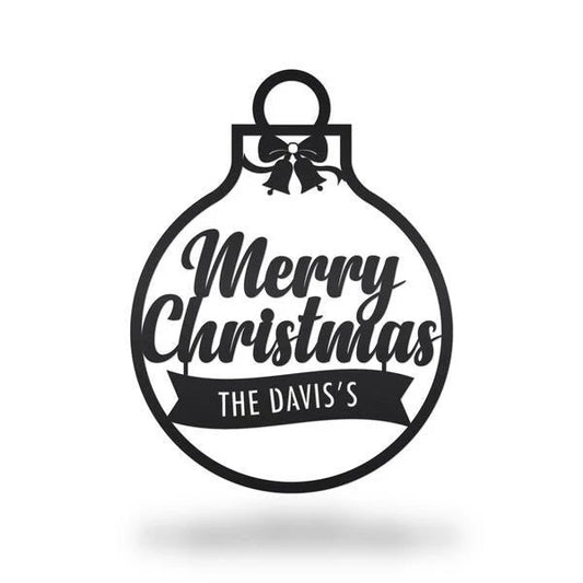Merry Christmas Ornament 1 Metal Cut Metal Sign Metal House Sign - 8 inches - metal sign