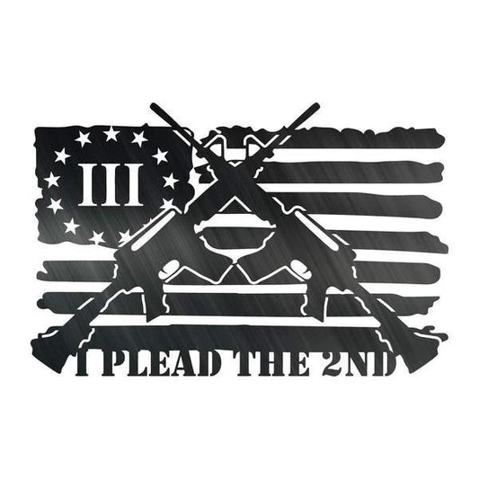 Plead The 2nd Flag Customized Metal Signs Custom Metal Sign Custom Signs Metal Sign - 8 inches - metal sign