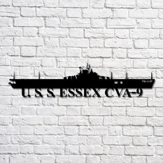 U.s.s. Essex Cva9 Navy Ship Metal Art, Custom Us Navy Ship Cut Metal Sign, Gift For Navy Veteran, Navy - metal sign