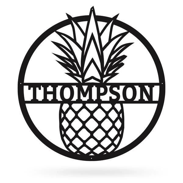 Pineapple Monogram, Cut Metal Sign, Metal Wall Art, Metal House Sign Laser Cut Metal Signs Custom Gift Ideas