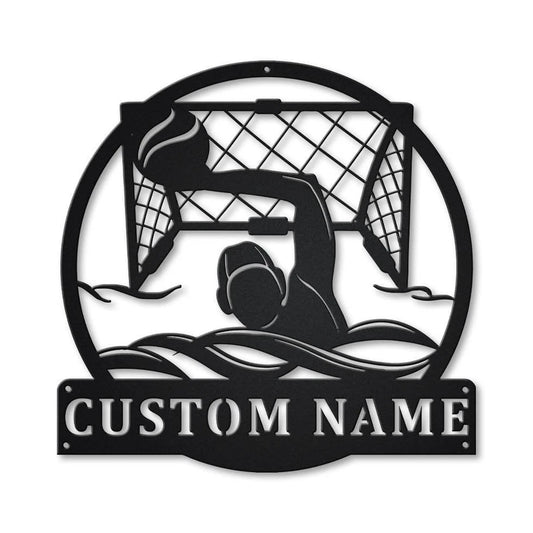 Personalized Water Polo Sport Monogram Metal Sign Art, Custom Water Polo Sport Metal Sign, Hobbie Gifts - metal sign