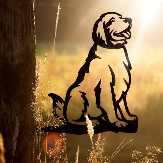 Golden Retriever Puppy Love Metal Art Garden Signs Cut Metal Sign Metal House Sign - 8 inches - metal sign