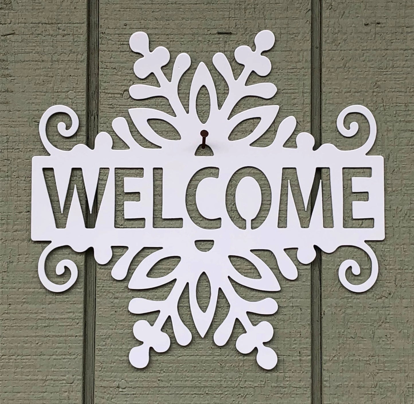 Welcome Snowflake Metal Sign Cut Metal Sign Wall Metal Sign