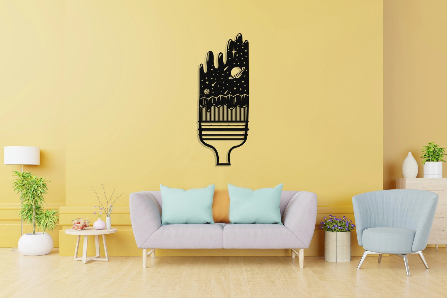 Brush The Universe Metal Wall Decor, Metal Wall Art, Housewarming Gift, Home Decor, Office Decor, Interior Design, Metal Laser Cut Metal Signs Custom Gift Ideas