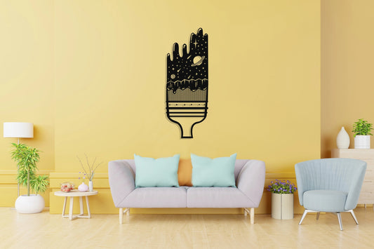 Brush The Universe Metal Wall Decor, Metal Wall Art, Housewarming Gift, Home Decor, Office Decor, Interior Design, Metal Laser Cut Metal Signs Custom Gift Ideas