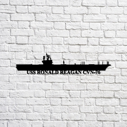 USS Ronald Reagan CVN76 Navy Ship Metal Sign, Memory Wall Metal Sign Gift for Navy Veteran Laser Cut Metal Signs Custom Gift Ideas