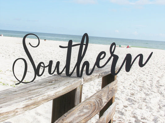 Southern Wall Decor Southern Metal Word Art Southern Charm Word Sign Southern Outdoor Sign Southern - 8 inches - metal sign