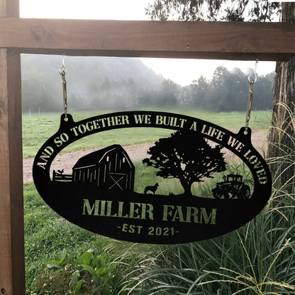 Personalized Metal Farm Sign Barn Dog Rooster Monogram, Metal Laser Cut Metal Signs Custom Gift Ideas