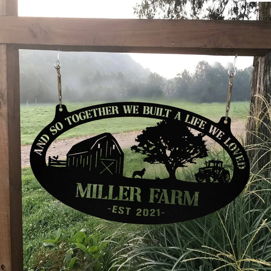 Personalized Metal Farm Sign Barn Dog Rooster Monogram, Metal Laser Cut Metal Signs Custom Gift Ideas - 8 inches - metal sign