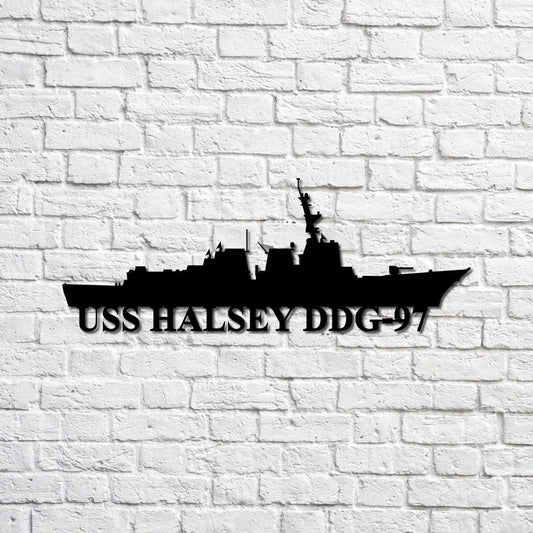 Uss Halsey Ddg97 Navy Ship Metal Sign, Memory Wall Metal Sign Gift For Navy Veteran, Navy Ships - metal sign