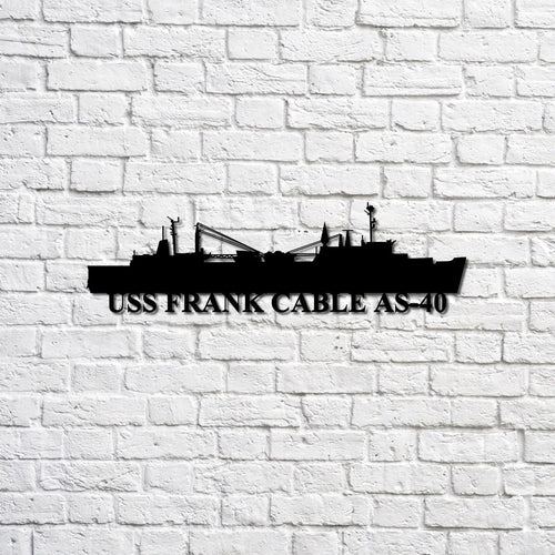 Uss Frank Cable As40 Navy Ship Metal Sign, Memory Wall Metal Sign Gift For Navy Veteran, Navy Ships Silhouette Metal Sign Laser Cut Metal Signs Custom Gift Ideas