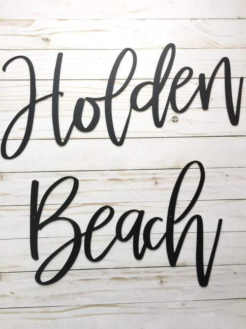 Holden Beach Metal Sign Beach House Decor Beach House Gift Metal Words Holden Beach Sign