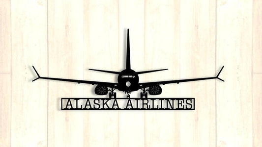 737ng Alaska Airlines Aircraft Metal Sign Cut Metal Sign Wall Decor