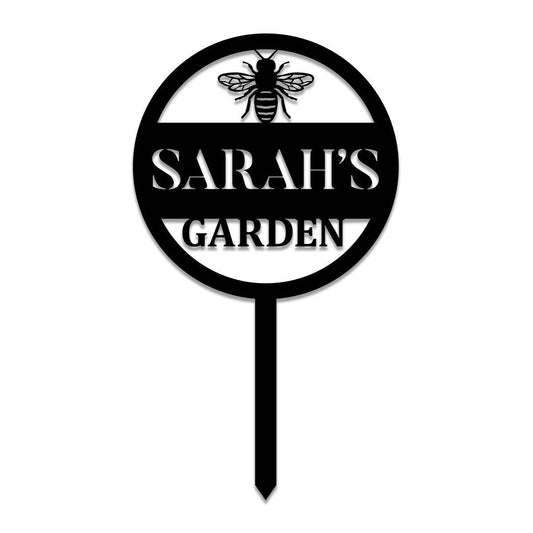 Personalized Bee Metal Garden Sign, Stake, Home Decor, Wedding Art Gift For Gardening Lovers, Metal Laser - wedding detail