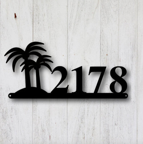 Metal Address Sign,palm Tree Address Sign,metal House Number Sign,custom Address Sign,personalized Address Sign,address Plaque, Beach House Laser Cut Metal Signs Custom Gift Ideas