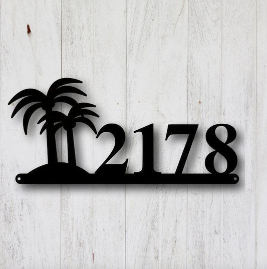 Metal Address Sign,palm Tree Address Sign,metal House Number Sign,custom Address Sign,personalized - metal sign