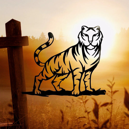 Tiger King Metal Art Garden Signs Cut Metal Sign Metal House Sign - 8 inches - metal sign