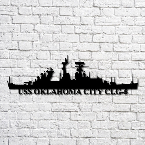 Uss Oklahoma City Clg 5 Navy Ship Metal Art, Gift For Navy Veteran, Navy Ships Silhouette Metal Art, Navy Home Decor Laser Cut Metal Signs Custom Gift Ideas