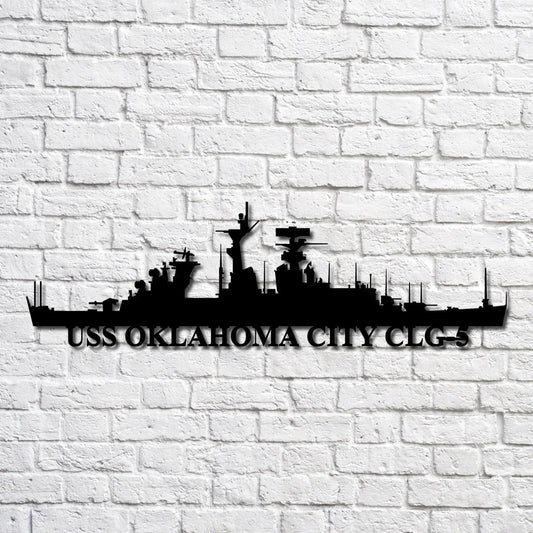 Uss Oklahoma City Clg 5 Navy Ship Metal Art, Gift For Navy Veteran, Navy Ships Silhouette Metal Art, Navy Home Decor Laser Cut Metal Signs Custom Gift Ideas