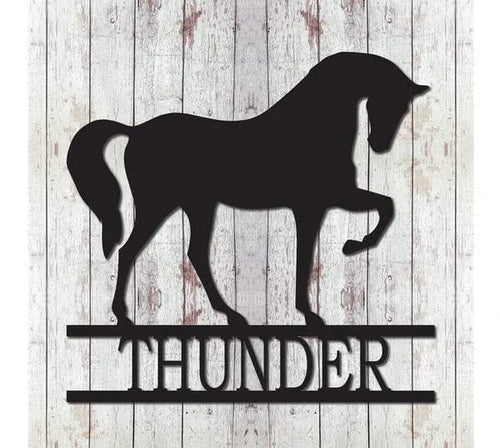 Horse Nameplate Metal Silhouette Cut Metal Sign