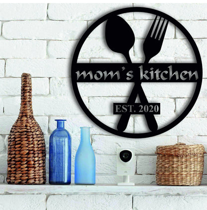 Custom Metal Sign For Kitchen, Mom's Kitchen Metal Sign, Personalized Kitchen Signs, Mothers Day Gift, Custom Kitchen Sign Wall Decor Laser Cut Metal Signs Custom Gift Ideas
