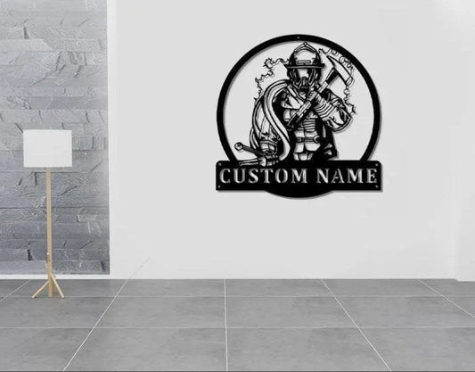 Fireman Firefighter Metal Sign Custom Fireman Firefighter Sign Firefighter Gifts Firefighter Sign Firefighter Gift For Him - 8 inches - metal sign