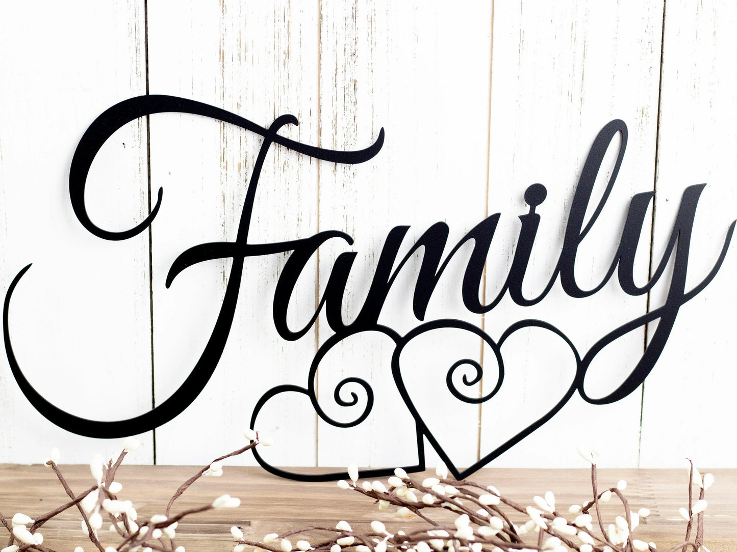 Family Hearts Family Sign Metal Sign Family Decor Family Wall Decor Wedding Gift Wall Hanging