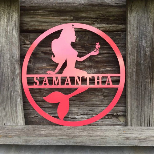 Personalized Mermaid Name Sign, Cut Metal Sign, Metal Wall Art, Metal House Sign Laser Cut Metal Signs Custom Gift Ideas