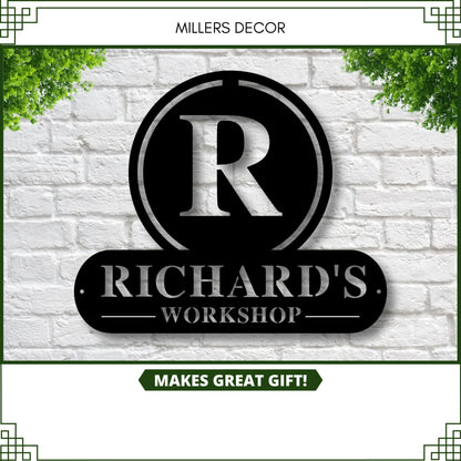 Personalized Workshop Sign Personalized Fathers Day Gift Fathers Day Gift Personalized Metal Sign Custom Name S, Laser Cut Metal Signs Custom Gift Ideas