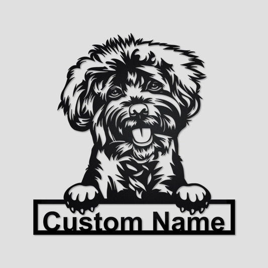 Personalized Custom Labradoodle Metal Sign for Dog Lover Custom Name - 8 inches - metal sign