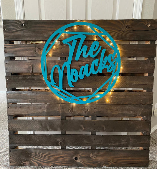 Personalized Family Name Monogram, Cut Metal Sign, Wall Metal Art Laser Cut Metal Signs Custom Gift Ideas - 8 inches - metal sign