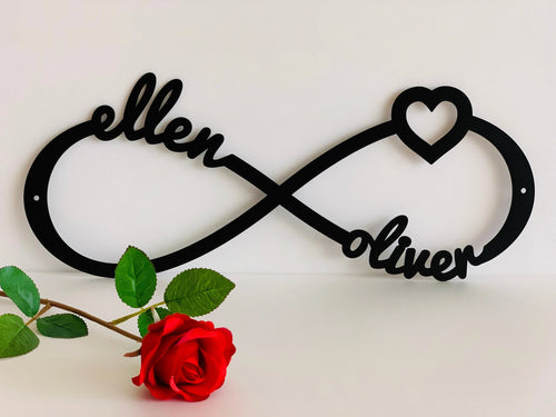 Personalized Infinity Symbol Love Sign With Heart And Custom Names You And Me Metal Wedding Decor Wall Hanging Housewarming Gift For Couple Laser Cut Metal Signs Custom Gift Ideas