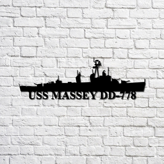 Uss Massey Dd778 Navy Ship Metal Sign, Memory Wall Metal Sign Gift For Navy Veteran, Navy Ships - metal sign
