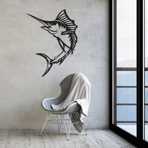 Swordfish Sea Life Ocean Wall Art Decor Cut Metal Sign Laser Cut Metal Signs Custom Gift Ideas
