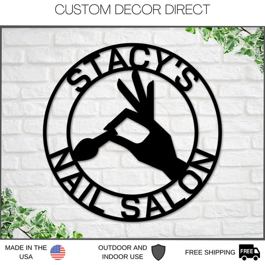 Nail Salon Sign, Nail Salon Business Sign, Personalized Nail Salon Sign, Custom Nail Salon Sign, Beauty - metal sign