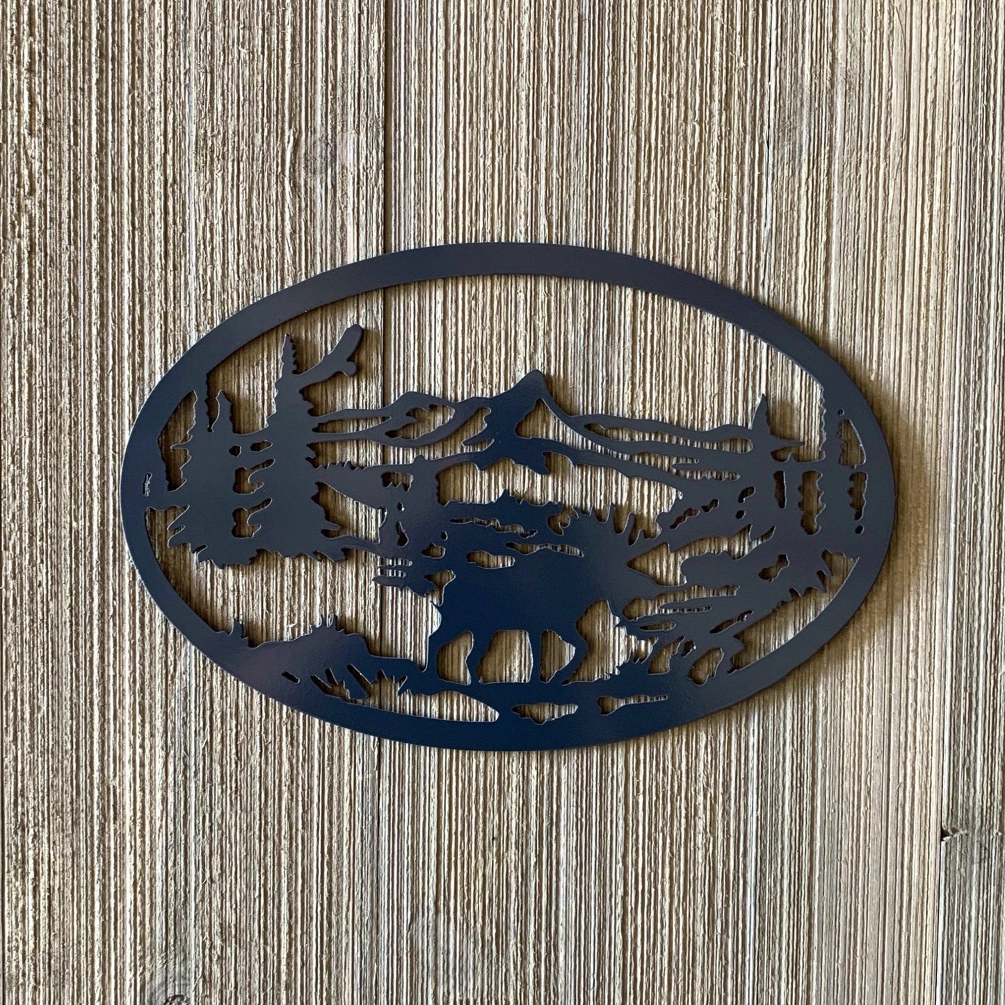 Moose Scene Metal Sign Cutout Cut Metal Sign Wall Metal Art