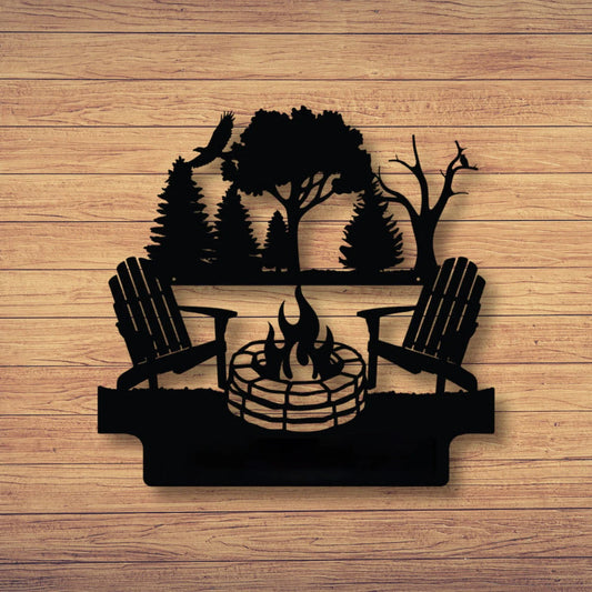 Campfire Camping Cut Metal Sign Laser Cut Metal Signs Custom Gift Ideas
