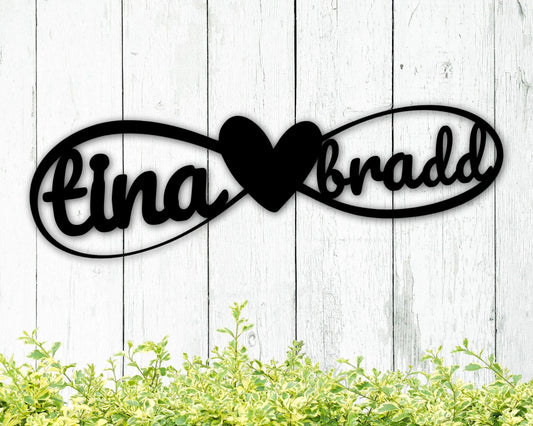 Metal Infinity Sign, Personalized Infinity Sign With Names, Name Infinity Sign, Couple Infinity Sign - metal sign