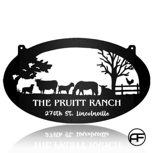 Cattle Horse Goat Sheep Dog Chicken Fence Farm Sign Metal Wall Art Decor Laser Cut Metal Signs Custom Gift Ideas