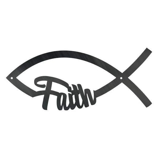 Fish Faith Customized Metal Signs Custom Metal Sign Custom Signs Metal Sign - 8 inches - metal sign