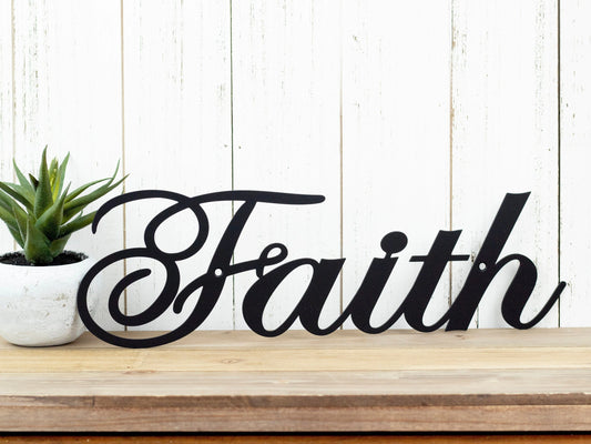 Faith 14. X 4.faith Sign Spiritual Religious Inspirational Metal Sign Wall Decor - 8 inches - metal sign