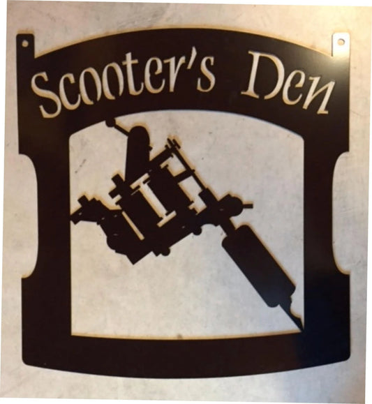 Metal Tatoo Sign Tattoo Artist Sign Metal House Sign - 8 inches - metal sign