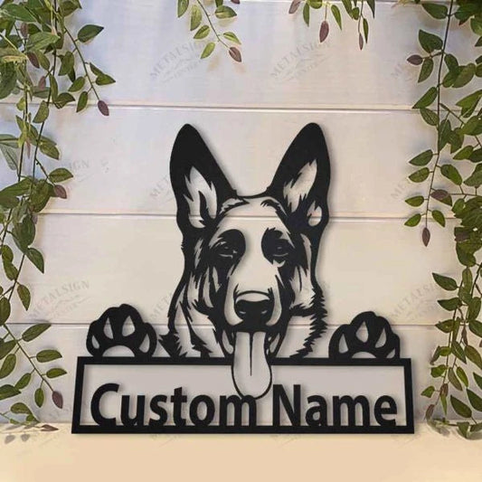 German Shepherd Personalized Metal Wall Decor, Cut Metal Sign, Metal Wall Art, Metal House Sign Laser Cut Metal Signs Custom Gift Ideas - 8 inches - metal sign