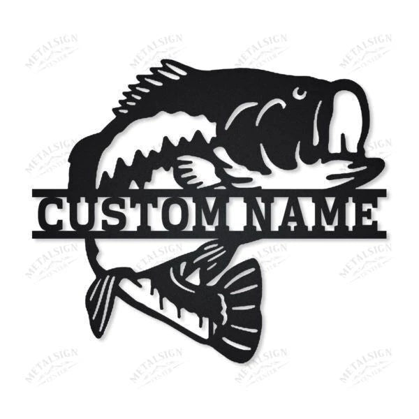 Bass Fishing Personalized Metal Wall Decor, Cut Metal Sign, Metal Wall Art, Metal House Sign, Metal Laser Cut Metal Signs Custom Gift Ideas