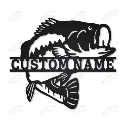 Bass Fishing Personalized Metal Wall Decor, Cut Metal Sign, Metal Wall Art, Metal House Sign, Metal Laser Cut Metal Signs Custom Gift Ideas