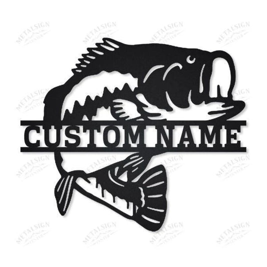 Bass Fishing Personalized Metal Wall Decor, Cut Metal Sign, Metal Wall Art, Metal House Sign, Metal Laser Cut Metal Signs Custom Gift Ideas