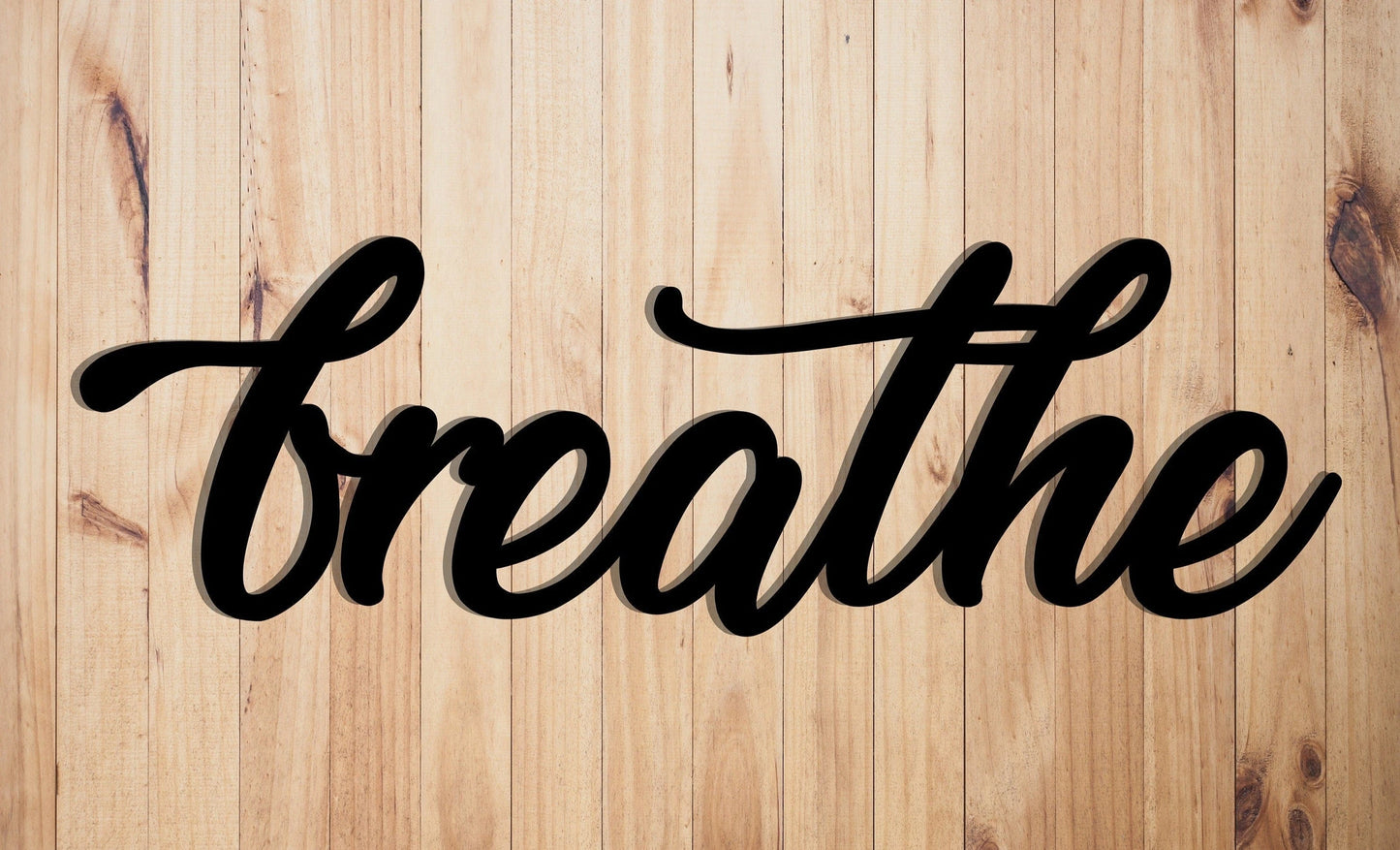 Metal Breathe Word Metal Sign Letters Sign Steel Wall Decor Plasma Cut steel Metal Words Art