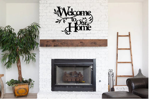 Welcome To Our Home Metal Sign Cutout Cut Metal Sign Wall Metal Art